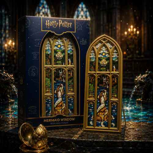 Harry Potter – Vetrata della Sirena del Bagno dei Prefetti (Il Calice di Fuoco) | Placca da Parete in Resina