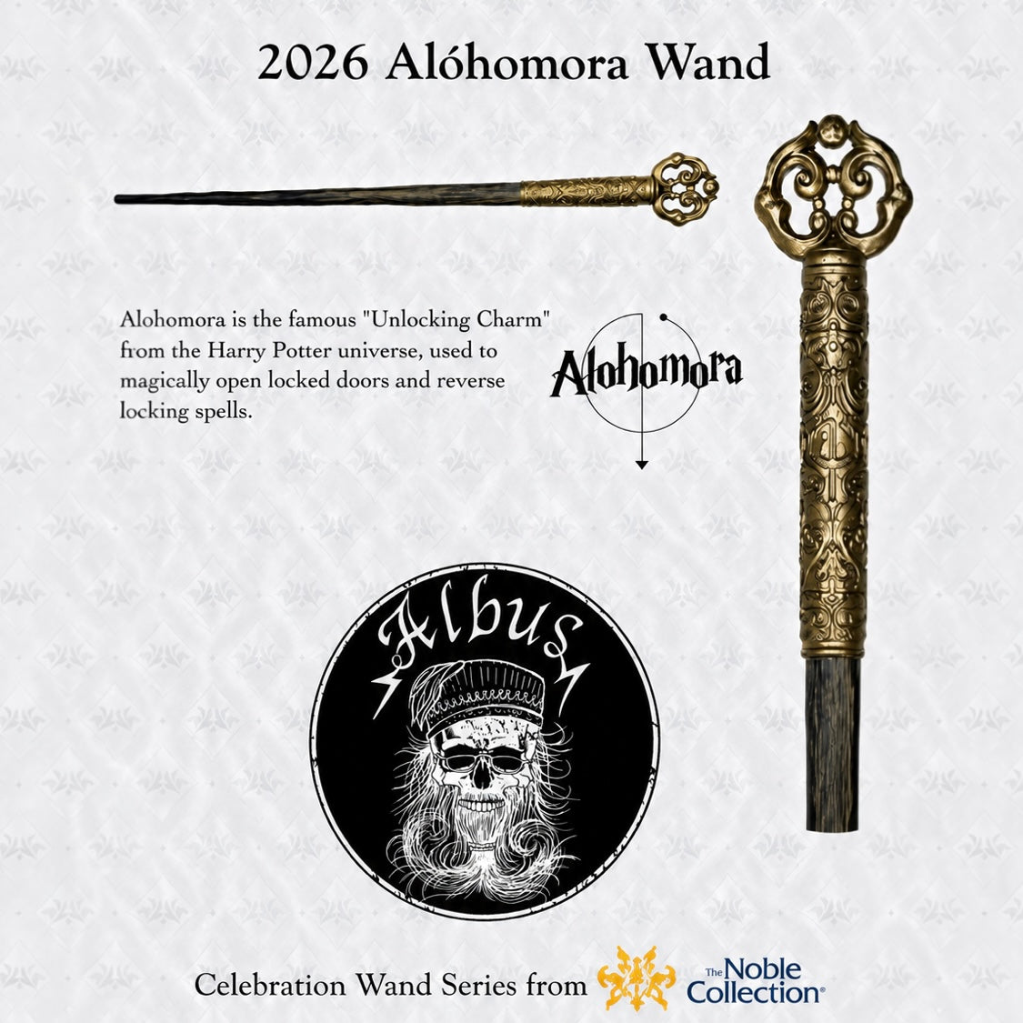 Bacchetta Celebrativa Alohomora™ 2026 – The Noble Collection