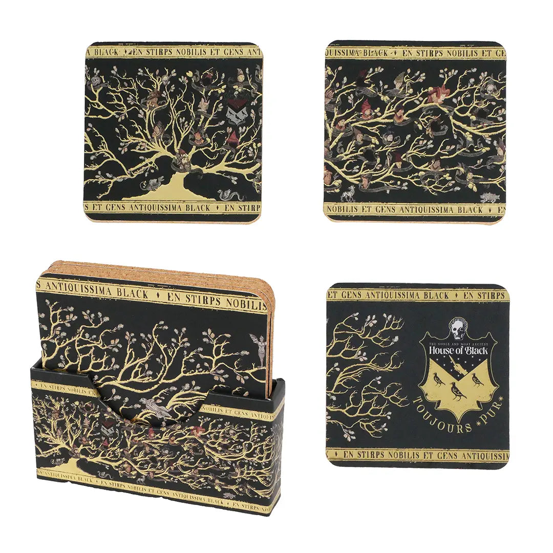 Set di 4 Sottobicchieri Black Family Tapestry
