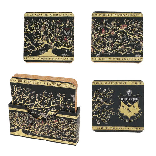 Set di 4 Sottobicchieri Black Family Tapestry