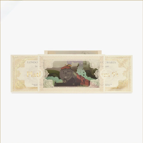 Card 3D MinaLima del biglietto per il Binario 9¾ di Harry Potter