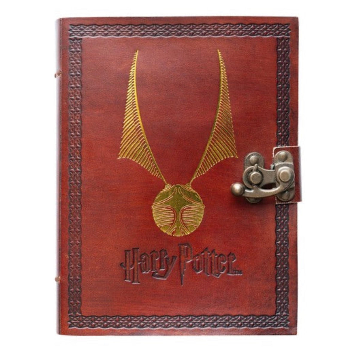 Notebook Harry Potter Boccino d’Oro in cuoio – vista frontale