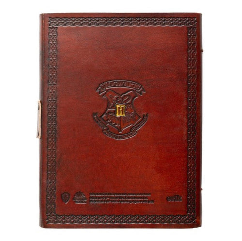 Retro del notebook Harry Potter con stemma di Hogwarts