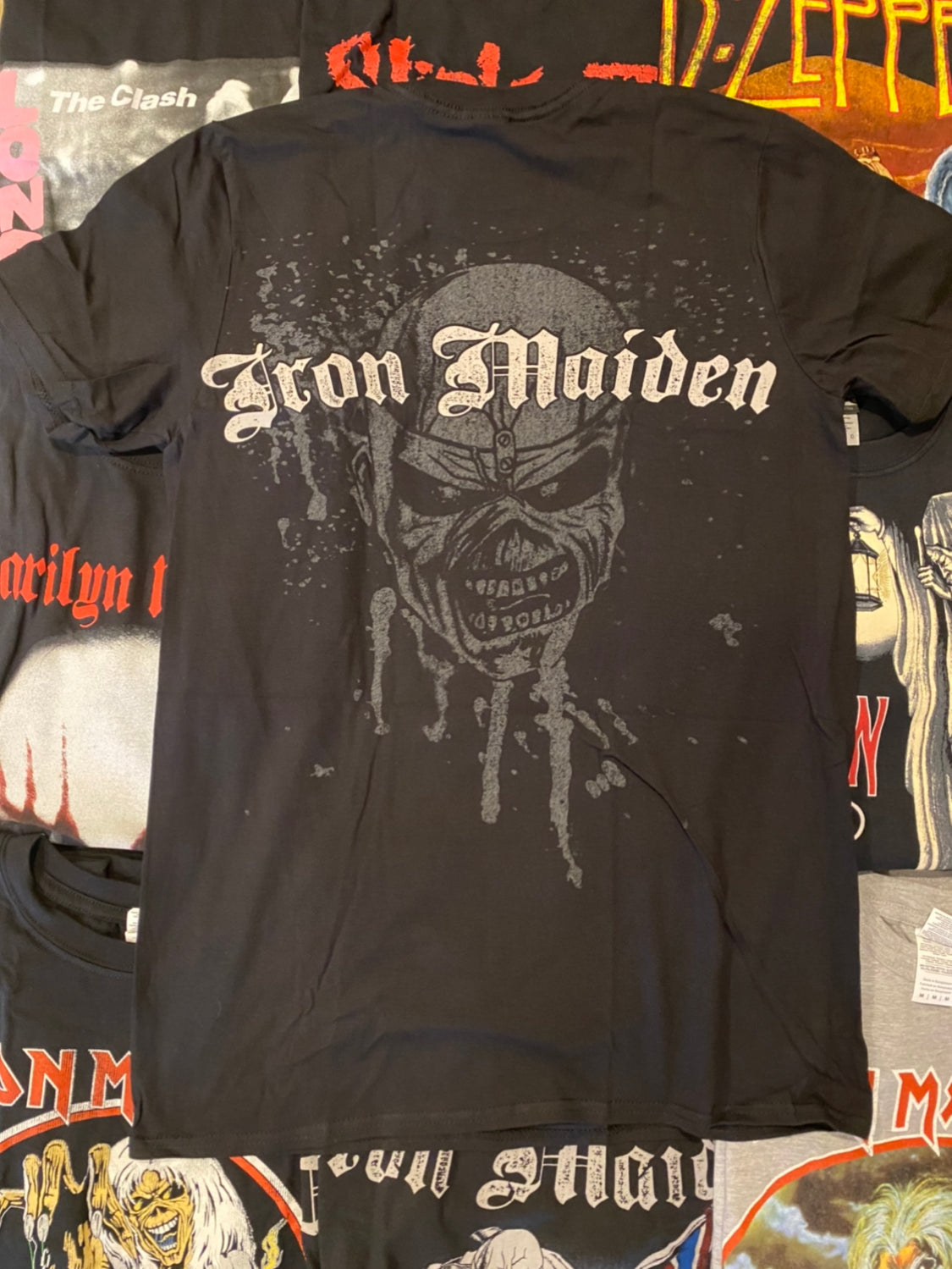 IRON MAIDEN UNISEX TEE: SKETCHED TROOPER (BACK PRINT)