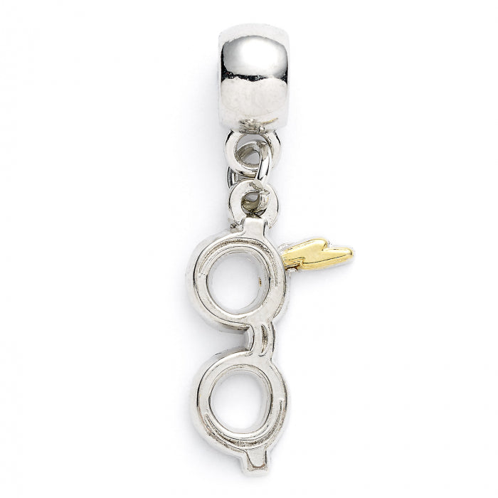 Charm - Silver Plated Lightning Bolt with Glasses
