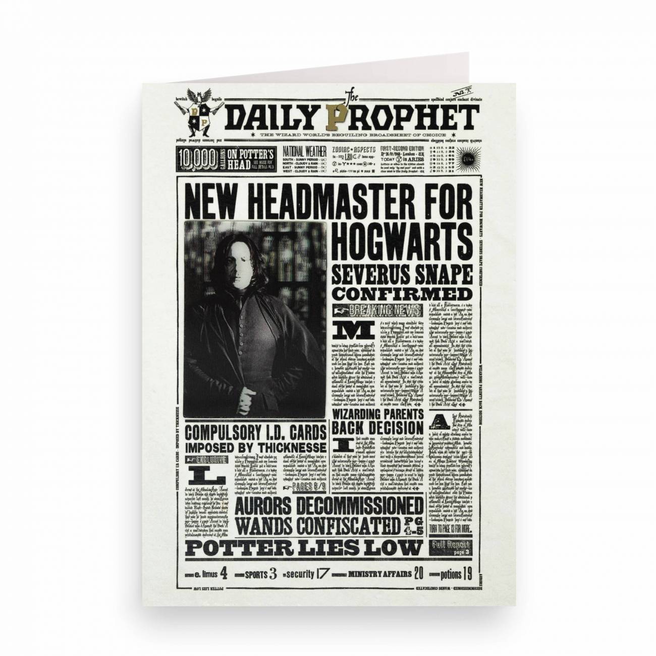 NUOVO PRESIDE DI HOGWARTS - BIGLIETTINO LENTICOLARE