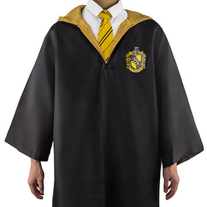 Harry Potter - Pacchetto costumi Tassorosso : abito di stregone + cravatta + 5 tatuaggi