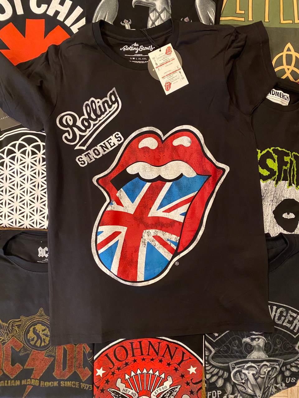 THE ROLLING STONES UNISEX TEE: VINTAGE BRITISH TONGUE